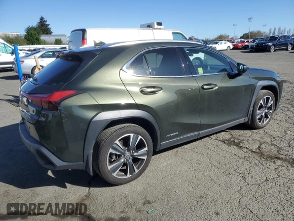 2021 Lexus UX 250h with VIN JTHX9JBH3M2044970, listed as a Copart auction lot 51663195 with 75,931 mi miles and Salvage title. Bid and sale history available at DreamBid. Image 3.