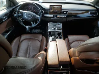 2015 Audi A8 4.0T with VIN WAU32AFD6FN006093, listed as a Copart auction lot 55259555 with 100,838 mi miles and Salvage title. Bid and sale history available at DreamBid. Image 8.