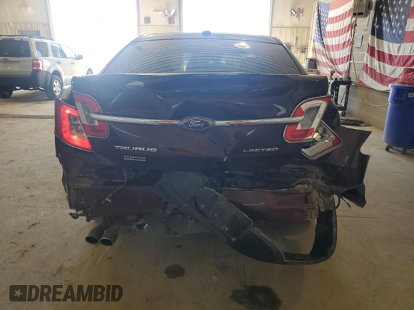 2010 Ford Taurus Limited with VIN 1FAHP2FWXAG138150, listed as a Copart auction lot 53135915 with 95,720 mi miles and Salvage Title. Bid and sale history available at carsss.com. Image 6.
