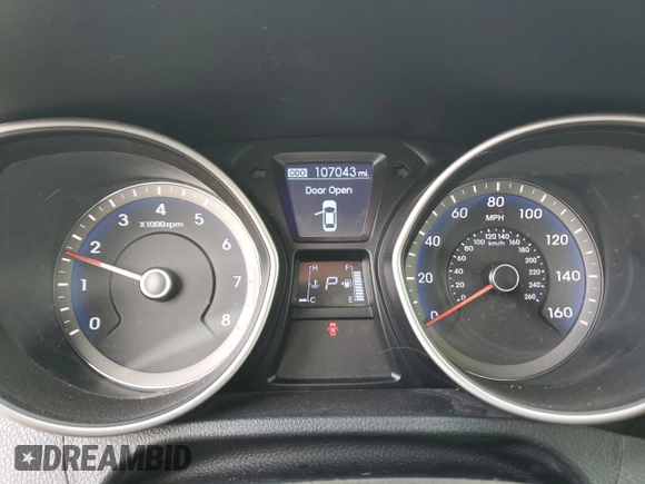 2013 Hyundai Elantra GT with VIN KMHD35LEXDU120945, listed as a Copart auction lot 76704754 with 107,043 mi miles and Salvage Title. Bid and sale history available at carsss.com. Image 9.