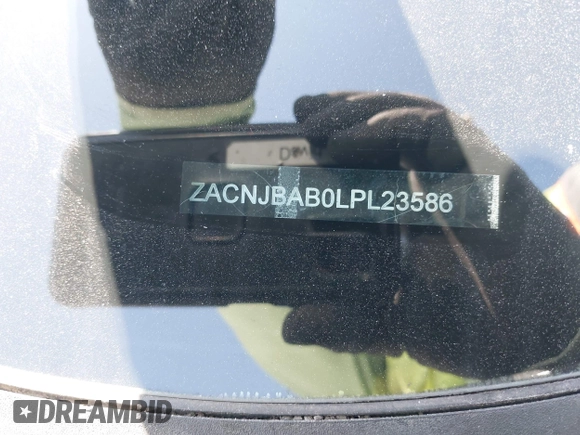 2020 Jeep Renegade Jeepster with VIN ZACNJBAB0LPL23586, listed as a IAAI auction lot 42632554 with 81,486 mi miles and . Bid and sale history available at DreamBid. Image 9.