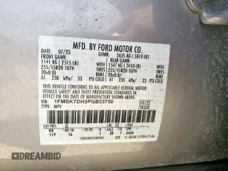 2023 Ford Explorer XLT с VIN 1FMSK7DH3PGB33750, выставлен на аукционе Copart как лот 59769275 с пробегом 17 233 миль миль и Чистый • Clean title. История ставок и продаж доступна на DreamBid. Изображение 13.