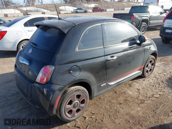 2014 FIAT 500e with VIN 3C3CFFGE6ET228311, listed as a IAAI auction lot 41768959 with 59,360 mi miles. Bid and sale history available at carsss.com. Image 4.