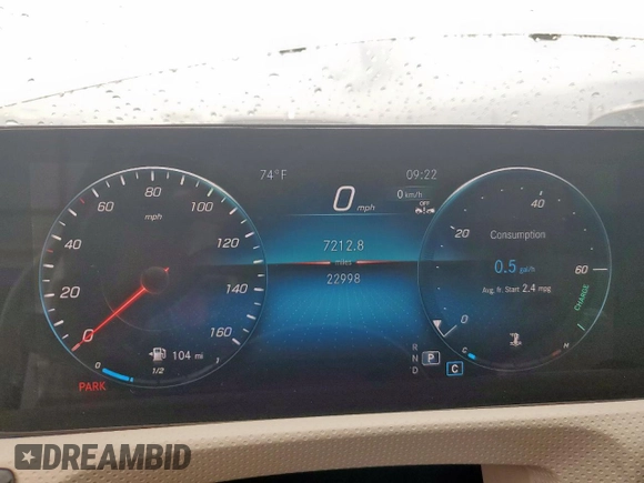 2023 Mercedes-Benz CLA 250 with VIN W1K5J4HB1PN412785, listed as a Copart auction lot 58172615 with 22,998 mi miles and Salvage title. Bid and sale history available at DreamBid. Image 9.