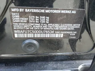 2013 BMW 5 Series 535i xDrive with VIN WBAFU7C50DDU76534, listed as a Copart auction lot 76589564 with Not Provided miles and Salvage Title. Bid and sale history available at carsss.com. Image 12.