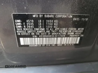 2019 Subaru Legacy Limited with VIN 4S3BNAN65K3017049, listed as a Copart auction lot 57091183 with 83,281 mi miles. Bid and sale history available at carsss.com. Image 12.