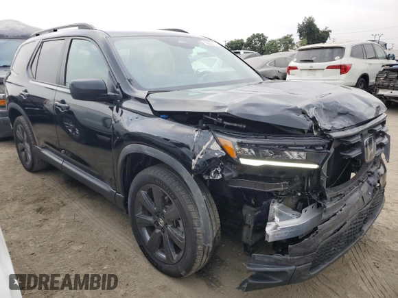 2023 Honda Pilot Sport with VIN 5FNYG2H38PB009596, listed as a Copart auction lot 76626974 with 17,625 mi miles and Salvage Title. Bid and sale history available at carsss.com. Image 4.