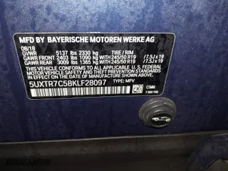 2019 BMW X3 sDrive30i with VIN 5UXTR7C58KLF28097, listed as a IAAI auction lot 41678988 with 43,760 mi miles. Bid and sale history available at carsss.com. Image 9.