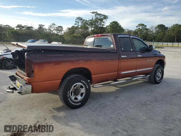 2005 Dodge 2500 SLT with VIN 3D7KS28D35G750040, listed as a Copart auction lot 42591365 with 105,523 mi miles and Salvage Title. Bid and sale history available at carsss.com. Image 3.