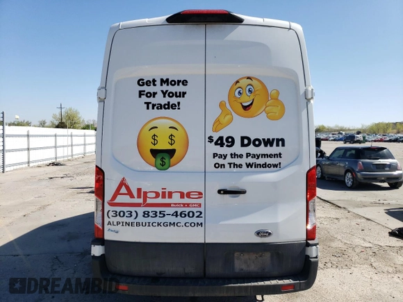 2022 Ford Transit Cargo with VIN 1FTBR3U88NKA64508, listed as a Copart auction lot 55091405 with 81,200 mi miles and Salvage Title. Bid and sale history available at DreamBid. Image 6.