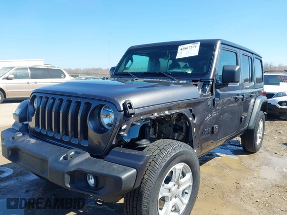 2022 Jeep Wrangler Unlimited Willys with VIN 1C4HJXDN1NW144112, listed as a IAAI auction lot 41867571 with 63,876 mi miles and . Bid and sale history available at DreamBid. Image 18.