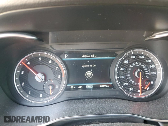 2019 Genesis G70 2.0T Advanced with VIN KMTG34LA2KU035041, listed as a Copart auction lot 52457484 with 43,490 mi miles and Salvage Title. Bid and sale history available at carsss.com. Image 9.