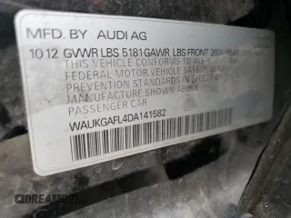 2013 Audi S4 Prestige with VIN WAUKGAFL4DA141582, listed as a Copart auction lot 45417075 with 140,727 mi miles and Salvage Title. Bid and sale history available at carsss.com. Image 12.