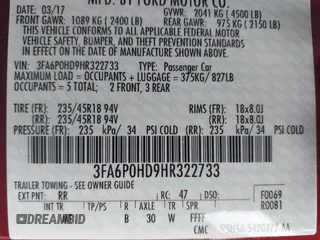 2017 Ford Fusion SE z VIN 3FA6P0HD9HR322733, wystawiony jako IAAI lot #42359269 z przebiegiem 31 030 mil mil oraz . Historia ofert i sprzedaży dostępna na DreamBid. Obrazek 9.