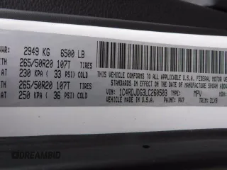 2020 Dodge Durango GT Plus z VIN 1C4RDJDG3LC260503, wystawiony jako Copart lot #52633005 z przebiegiem 57 792 mil mil oraz Szkoda całkowita • Salvage title. Historia ofert i sprzedaży dostępna na DreamBid. Obrazek 12.