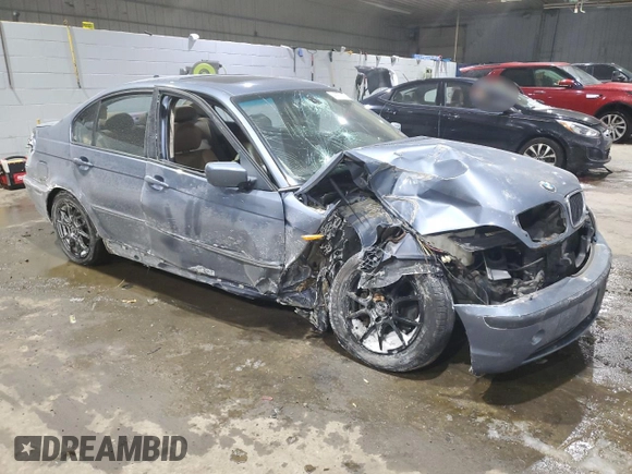 2005 BMW 3 Series 325xi with VIN WBAEU33405PR16909, listed as a Copart auction lot 41979005 with 0 mi miles and Salvage Title. Bid and sale history available at carsss.com. Image 4.