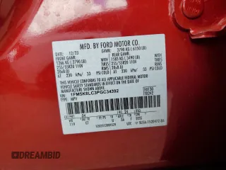 2023 Ford Explorer King Ranch z VIN 1FM5K8LC3PGC34392, wystawiony jako Copart lot #74187924 z przebiegiem 3 416 mil mil oraz Nie do naprawy • Non repairable. Historia ofert i sprzedaży dostępna na DreamBid. Obrazek 14.