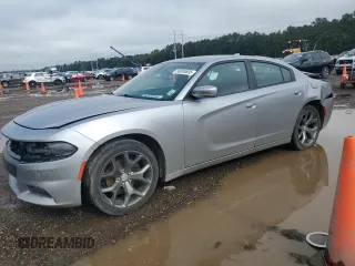 2015 Dodge Charger SXT with VIN 2C3CDXHG4FH916166, listed as a Copart auction lot 58895895 with 98,707 mi miles and Salvage title. Bid and sale history available at DreamBid. Image 1.