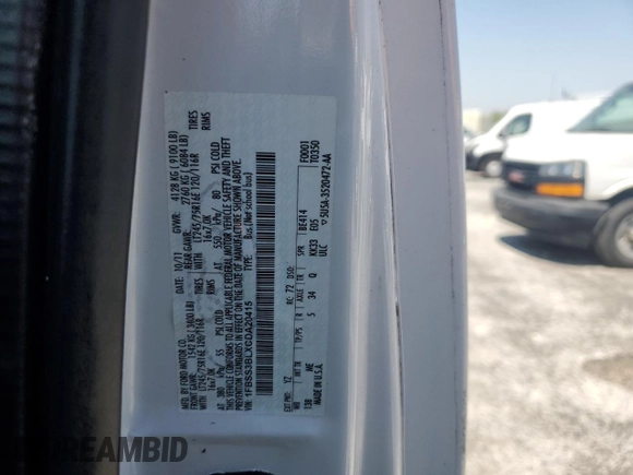 2012 Ford Econoline Passenger XL with VIN 1FBSS3BLXCDA20415, listed as a Copart auction lot 53718145 with 70,599 mi miles and Salvage Title. Bid and sale history available at DreamBid. Image 13.