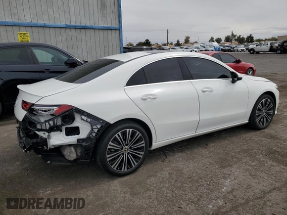 2023 Mercedes-Benz CLA 250 with VIN W1K5J4GB4PN362160, listed as a Copart auction lot 48571955 with 19,245 mi miles and Salvage Title. Bid and sale history available at DreamBid. Image 3.