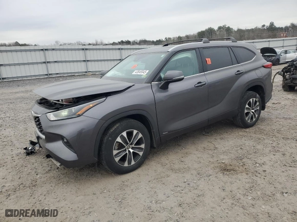 2022 Toyota Highlander Hybrid XLE with VIN 5TDGBRCH7NS541243, listed as a Copart auction lot 43849345 with 23,845 mi miles and Salvage Title. Bid and sale history available at carsss.com. Image 1.