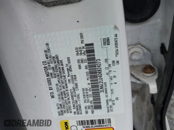 2013 Lincoln MKZ Hybrid с VIN 3LN6L2LU4DR824273, выставлен на аукционе Copart как лот 45341445 с пробегом 136 976 миль миль и Списание • Salvage title. История ставок и продаж доступна на DreamBid. Изображение 12.