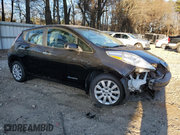 2015 Nissan LEAF SV with VIN 1N4AZ0CPXFC332849, listed as a Copart auction lot 47078555 with 77,339 mi miles and Salvage Title. Bid and sale history available at carsss.com. Image 4.