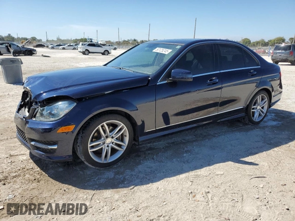 2014 Mercedes-Benz C 250 Sport with VIN WDDGF4HB0EA963918, listed as a Copart auction lot 50125245 with 49,923 mi miles and Salvage Title. Bid and sale history available at DreamBid. Image 1.