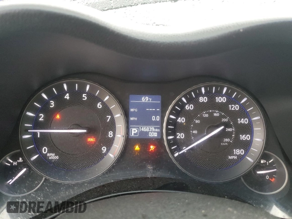 2015 Infiniti Q70 with VIN JN1BY1PPXFM600524, listed as a Copart auction lot 43150975 with 146,839 mi miles and Salvage title. Bid and sale history available at DreamBid. Image 9.