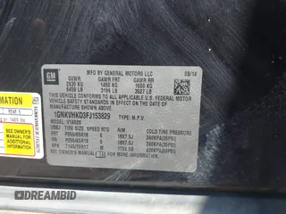 2015 Chevrolet Traverse LT with VIN 1GNKVHKD3FJ153829, listed as a IAAI auction lot 40208737 with 177,593 mi miles and . Bid and sale history available at DreamBid. Image 9.