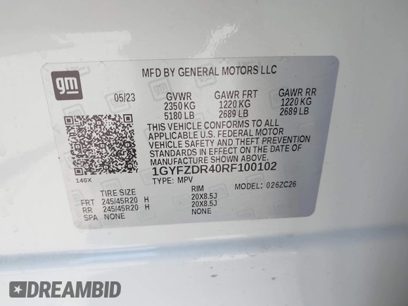 2024 Cadillac XT4 AWD Premium Luxury with VIN 1GYFZDR40RF100102, listed as a IAAI auction lot 41987175 with 4,935 mi miles and . Bid and sale history available at DreamBid. Image 9.