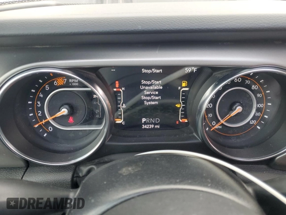2022 Jeep Wrangler Unlimited Willys with VIN 1C4HJXDN8NW263081, listed as a Copart auction lot 54544895 with 34,239 mi miles and Salvage Title. Bid and sale history available at DreamBid. Image 9.