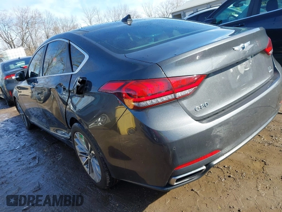 2017 Genesis G80 3.8L with VIN KMHGN4JE0HU203388, listed as a IAAI auction lot 41677912 with 139,590 mi miles. Bid and sale history available at carsss.com. Image 3.