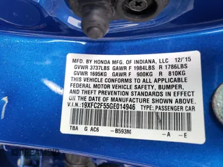 2016 Honda Civic Sedan LX with VIN 19XFC2F55GE014946, listed as a Copart auction lot 48106205 with 32,324 mi miles and Salvage Title. Bid and sale history available at carsss.com. Image 14.