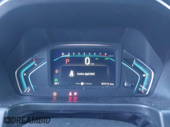 2019 Honda Odyssey EX with VIN 5FNRL6H50KB074265, listed as a IAAI auction lot 40964685 with 74,719 mi miles and . Bid and sale history available at DreamBid. Image 7.