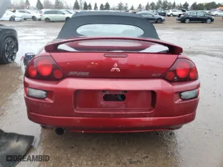 2001 Mitsubishi Eclipse GT with VIN 4A3AE55H31E002215, listed as a Copart auction lot 43162935 with 168,713 mi miles and Salvage Title. Bid and sale history available at carsss.com. Image 6.