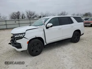 2024 Chevrolet Tahoe Commercial with VIN 1GNSCLED0RR170548, listed as a Copart auction lot 45052975 with 5,876 mi miles and Salvage title. Bid and sale history available at DreamBid. Image 1.
