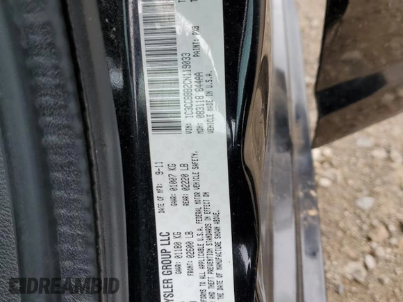 2012 Chrysler 200 Touring z VIN 1C3CCBBB2CN119033, wystawiony jako Copart lot #54691035 z przebiegiem 178 758 mil mil oraz Szkoda całkowita • Salvage title. Historia ofert i sprzedaży dostępna na DreamBid. Obrazek 12.
