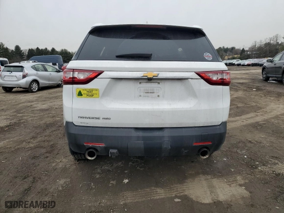 2021 Chevrolet Traverse LS with VIN 1GNEVFKWXMJ163130, listed as a Copart auction lot 44857155 with 0 mi miles and Salvage Title. Bid and sale history available at carsss.com. Image 6.
