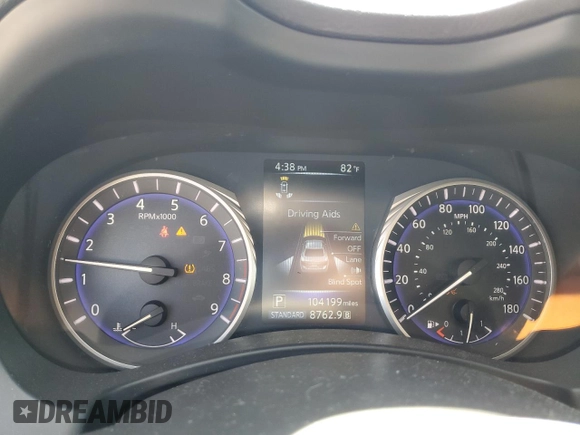 2015 Infiniti Q50 Premium with VIN JN1BV7AR9FM392349, listed as a Copart auction lot 59121255 with 104,199 mi miles and Salvage title. Bid and sale history available at DreamBid. Image 9.