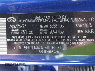 2023 Hyundai Elantra SEL z VIN 5NPLM4AG0PH117112, wystawiony jako IAAI lot #42311209 z przebiegiem 20 223 mil mil oraz . Historia ofert i sprzedaży dostępna na DreamBid. Obrazek 9.