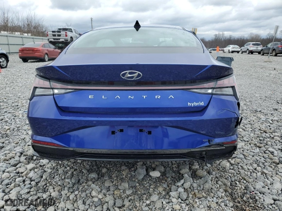 2022 Hyundai Elantra Hybrid Limited with VIN KMHLN4AJ3NU026990, listed as a Copart auction lot 46845455 with 6,626 mi miles and Salvage Title. Bid and sale history available at carsss.com. Image 6.