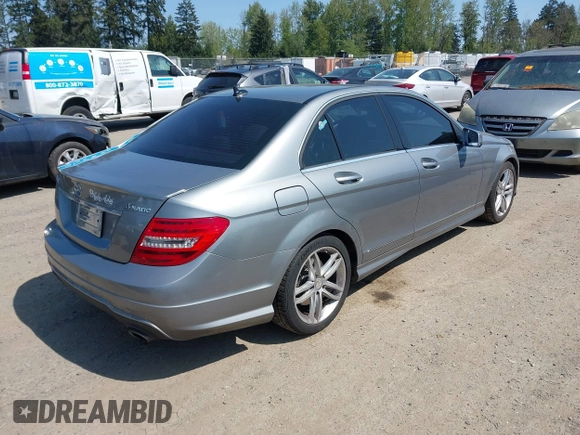 2013 Mercedes-Benz C-Class C 300 Sport with VIN WDDGF8AB7DG100594, listed as a IAAI auction lot 42108135 with 135,190 mi miles. Bid and sale history available at carsss.com. Image 4.