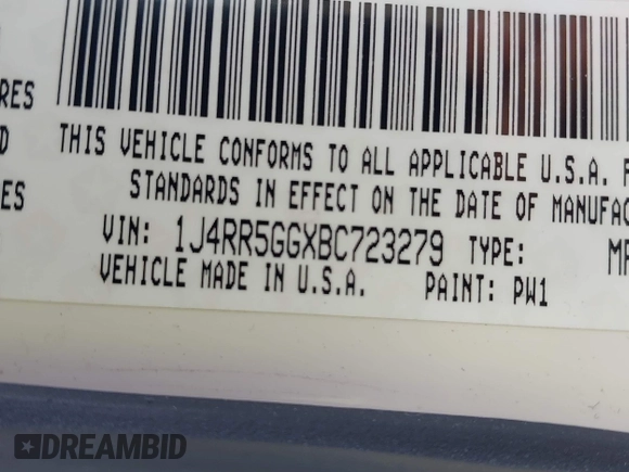 2011 Jeep Grand Cherokee Limited with VIN 1J4RR5GGXBC723279, listed as a IAAI auction lot 42206248 with 158,416 mi miles and . Bid and sale history available at DreamBid. Image 9.