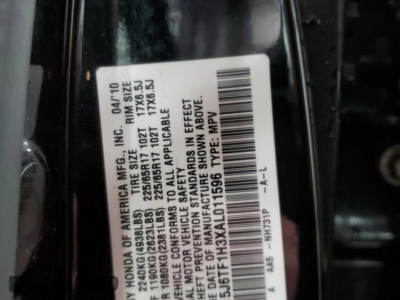 2010 Honda Accord Crosstour EX with VIN 5J6TF1H3XAL011596, listed as a Copart auction lot 41634425 with 210,236 mi miles and Salvage Title. Bid and sale history available at carsss.com. Image 13.