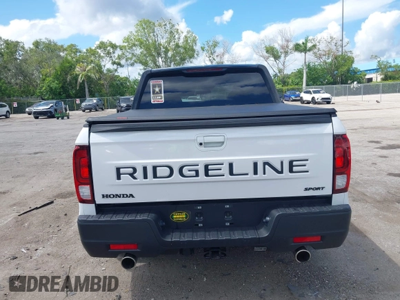 2024 Honda Ridgeline Sport with VIN 5FPYK3F14RB011166, listed as a IAAI auction lot 42591313 with 5,175 mi miles and . Bid and sale history available at DreamBid. Image 16.