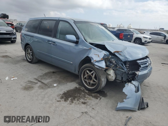 2009 Kia Sedona LX with VIN KNDMB233096317977, listed as a Copart auction lot 44360565 with 166,076 mi miles and Salvage Title. Bid and sale history available at carsss.com. Image 4.