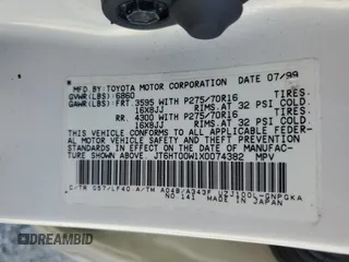 1999 Lexus LX 470 z VIN JT6HT00W1X0074382, wystawiony jako Copart lot #53612205 z przebiegiem 256 689 mil mil oraz Szkoda całkowita • Salvage title. Historia ofert i sprzedaży dostępna na DreamBid. Obrazek 14.