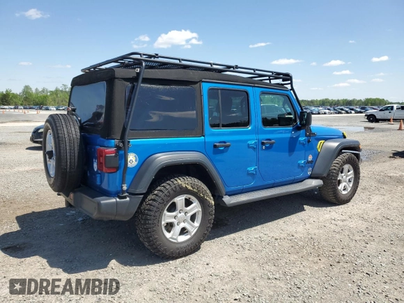 2021 Jeep Wrangler Unlimited Willys with VIN 1C4HJXDM5MW824651, listed as a Copart auction lot 51843605 with 51,647 mi miles and Salvage Title. Bid and sale history available at DreamBid. Image 3.