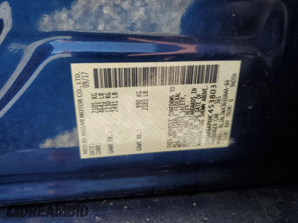 2017 Nissan Maxima SV with VIN 1N4AA6APXHC453803, listed as a Copart auction lot 52447455 with 132,270 mi miles and Salvage title. Bid and sale history available at DreamBid. Image 15.